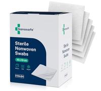 Sanosafe Gasas Estériles no tejidas 10x10 cm 100 unidades | Para el cuidado de heridas | Suaves, absorbentes y sin pelusa