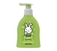 sanosan Champú infantil de manzana, 200 ml, para niños y bebés, con extracto de oliva orgánico y proteína de leche, champú para niños y niñas