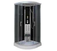 Sanotechnik Cabina de ducha de vapor Relax 90 × 90 × 215 cm - Ducha completa todo en uno | Generador de vapor, 6 chorros de masaje, luz LED, radio, ventilador y bandeja de asiento, CS99