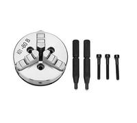 SANOU K01 80B Portabrocas de torno autocentrante de 3 mandíbulas, Portabrocas Manual de acero de alta precisión de 80mm de diámetro para máquinas herramientas de torno de Metal