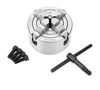 SANOU K72-100 4 - Mandril de torno independiente de mordaza, accesorios para máquinas de torneado de metal, mandril reversible de alta precisión con llave y tornillos, para