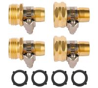 Sanpaint, Conector de reparación de manguera de jardín de latón con abrazaderas, apto para manguera de jardín de 3/4 pulgadas o 5/8 pulgadas (2 juegos)