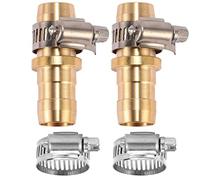 Sanpaint Conector de reparación de manguera de jardín de latón con abrazaderas, apto para manguera de jardín de 3/4 pulgadas o 5/8 pulgadas, juego de 2