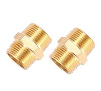 Sanpaint Paquete de 2 accesorios de tubería de latón macizo, boquilla hexagonal, adaptador de tubo macho NPT de 1 pulgada x 1 pulgada (diámetro exterior x diámetro exterior: 1-1/4 pulgadas x 1-1/4