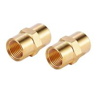 Sanpaint Paquete de 2 acopladores NPT de 1/8 x 1/8 pulgadas, accesorio de tubería hembra de latón