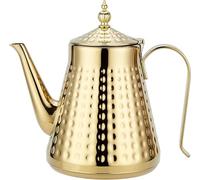 SANQIAHOME 1650ml,Tetera de acero inoxidable con infusor extraíble,tetera de estufa,dorado