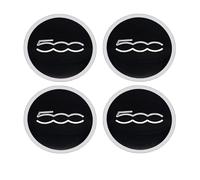 SANQIUTOU 4 Tapones Adhesivos para Tapacubos para Fiat 500 Abarth Punto Bravo Stilo Panda 56mm, Centro de Rueda de Coche Cubierta de La Etiqueta Auto Llantas Decorativa Emblema,Black