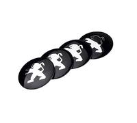 SANQIUTOU 4 Tapones Adhesivos para Tapacubos para Peugeot 308 2008 107 5008 206 3008 56MM, Centro de Rueda de Coche Cubierta de La Etiqueta Auto Llantas Decorativa Emblema