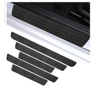 SANQIUTOU 5pcs Umbral Puerta Fibra Carbono Coche Decoración Estribos para VW Caddy Maxi, Fibra de Carbon Umbral del Coche Tira ProteccióN Anti Arañazos Desgaste