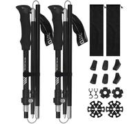 SanRes Bastones de Senderismo Plegables de Aluminio 7075, Bastones Trekking Ajustable 115-135cm, Bastones Marcha Nordica con 4 Pares de Topes de Goma, Palos Senderismo para Senderismo Trail Viaje