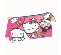 ARTESANÍA CERDÁ Estuche portatodo Hello Kitty y Friends Niña - 3 compart., rosa, licencia oficial