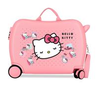 Sanrio Hello Kitty Bows, Maleta Infantil Fabricada en ABS, un Material rígido y Ligero, Ruedas Dobles, Cierre de combinación Lateral, de Joumma Bags