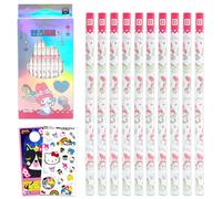 SANRIO Juego de 10 lápices My Melody para aula, paquete con 10 lápices para niños con calcomanías My Melody Plus, más suministros escolares para niñas