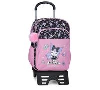Sanrio Kuromi Fortune Telling Mochila infantil, mochila escolar, fabricada en Poliéster, bolsillos laterales, tirantes anchos ajustables de Joumma Bags
