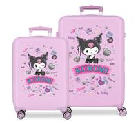 Sanrio Kuromi Retro Pop Juego de Maletas Lila 46x65x23 cm Rígida ABS Cierre de combinación Lateral 91L 5,6kg 4 Ruedas Dobles Equipaje de Mano