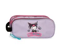 Sanrio Kuromi Retropop Estuche Triple Morado 22x10x9 cm Poliéster