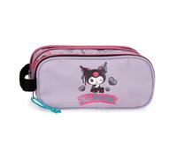 Sanrio Kuromi Retropop Estuche Triple Morado 22x10x9 cm Poliéster