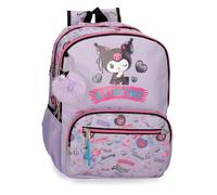 Sanrio Kuromi Retropop Mochila Escolar Doble Compartimento Adaptable a Carro Morado 32x44x17 cm Poliéster 24L