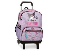 Sanrio Kuromi Retropop Mochila infantil, mochila escolar, fabricada en Poliéster, bolsillos laterales, tirantes anchos ajustables de Joumma Bags