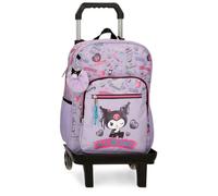 Sanrio Kuromi Retropop Mochila infantil, mochila escolar, fabricada en Poliéster, bolsillos laterales, tirantes anchos ajustables de Joumma Bags