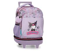 Sanrio Kuromi Retropop Mochila infantil, mochila escolar, fabricada en Poliéster, bolsillos laterales, tirantes anchos ajustables de Joumma Bags