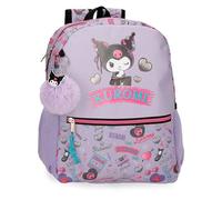 Sanrio Kuromi Retropop Mochila infantil, mochila escolar, fabricada en Poliéster, bolsillos laterales, tirantes anchos ajustables de Joumma Bags