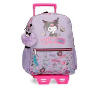 Sanrio Kuromi Retropop Mochila infantil, mochila escolar, fabricada en Poliéster, bolsillos laterales, tirantes anchos ajustables de Joumma Bags