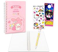 SANRIO My Melody - Cuaderno con juego de lápices, paquete de portaminas, cuaderno, calcomanías de Hello Kitty y más | My Melody Stationery para niñas y niños