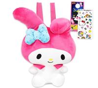 Sanrio My Melody Plushie Set - Paquete con muñeca de peluche My Melody de 14 pulgadas con correas de transporte más calcomanías y más | Sanrio Merchandise para niñas