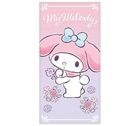 Sanrio My Melody Toalla de Playa Infantil, Microfibra, Rosa con Rayas Blancas, 70 x 140 cm (My Melody)
