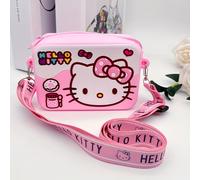 Sanrio para Hello Kitty Bolso Bandolera - un Billetera Rosa de Silicona con la Cara e de Hello Kitty, con una Correa de Ajustable, Cierre de Cremallera, y Duradero para Uso Diario