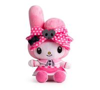 Sanrio Sakami My Melody - Peluche de Peluche (17 cm), diseño de cumpleaños Rosa y Negro