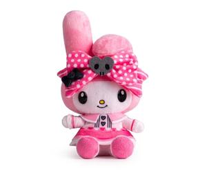 Sanrio Sakami My Melody - Peluche de Peluche (17 cm), diseño de cumpleaños Rosa y Negro
