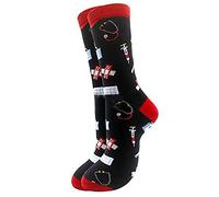 Sanrlo Calcetines unisex novedosos de algodón, divertidos médicos, enfermeras, calcetines para estetoscopio, Negro#, M-3XL