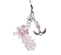 Sanrlo Llavero, llavero, etiquetas para llaves, llavero con lazo de violonchelo dulce, colgante de moda, encantador, adorno para mochila, decoración, joyería, Rosa #, 16 cm