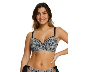 SANS COMPLEXE At The World'S End, Parte Superior de Bikini Mujer, Imprimé Animal Noir,