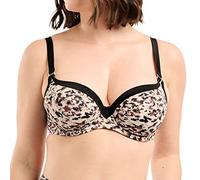 Sans Complexe Bain Sunset Stay Bikini Top, Animal Print Sand Black, 80F Women's