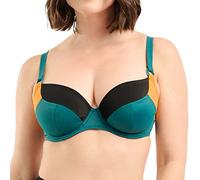 Sans Complexe Beyond The Beach, Top de Bikini con Aros Mujer, Black Green Yellow, 85E