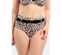 Sans Complexe Sunset Stay, Traje de baño, Bragas de Cintura Alta Mujer, Animal Print Sand Black, 38/40