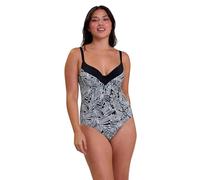 Sans Complexe - Traje de baño de una Sola Pieza para Piscina con Aros de eychelles-Negro, Estampado gráfico de Palmeras, 90D