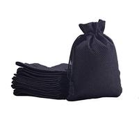 Sansam 25 bolsas de regalo de arpillera con cordón negro, bolsas de arpillera con forro de 5.2 x 7.2 pulgadas para embalaje de joyas, hierbas, especias, bolsas de yute de tamaño mediano para Navidad