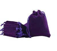 Sansam 50 bolsas de regalo de terciopelo morado con cordones para regalos de boda, bolsas de caramelos, recuerdos de fiesta, 4.0 x 4.8 pulgadas