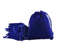 Sansam - 50 bolsitas peque?as de terciopelo azul real con cord?n para joyer?a, regalos de boda, dulces, fiestas, 28 x 36