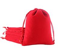 SANSAM Bolsas de regalo de terciopelo con cordón, 20 bolsas de terciopelo de tela de terciopelo con cordón rojo de 4.8 x 6.0 pulgadas