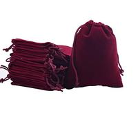 Sansam bolsas de regalo de terciopelo de varios tamaños y colores con cordones, bolsas de joyería para regalos de boda, bolsas de caramelo, recuerdos de fiesta, 4.0x4.8'', Vino