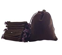 Sansam bolsas de regalo de terciopelo de varios tamaños y colores con cordones, bolsas de joyería para regalos de boda, bolsas de caramelo, recuerdos de fiesta, 5.2x7.2'', Marrón