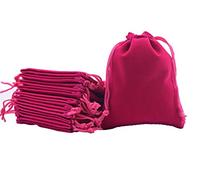 Sansam bolsas de regalo de terciopelo de varios tamaños y colores con cordones, bolsas de joyería para regalos de boda, bolsas de caramelo, recuerdos de fiesta, 4.0x4.8'', Rosa