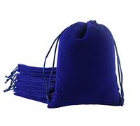 SANSAM Bolsas de regalo grandes de terciopelo con cordón, 10 bolsas de joyería de tela de terciopelo con cordón azul real de 6.8 x 9.2 pulgadas, bolsas de runa de tarot