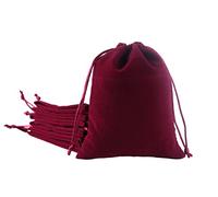 SANSAM Bolsas de regalo grandes de terciopelo con cordón, 10 bolsas de joyería de tela de terciopelo con cordón de vino de 6.0 x 8.0 pulgadas, bolsas de runa de tarot