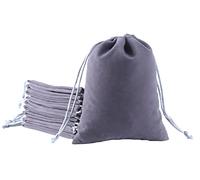 Sansam Bolsas de regalo grandes de terciopelo con cordón, 10 bolsas de terciopelo de 6.0 x 8.0 pulgadas, color gris oscuro, bolsas de joyería de tela de terciopelo con cordón, bolsas de runa del tarot
